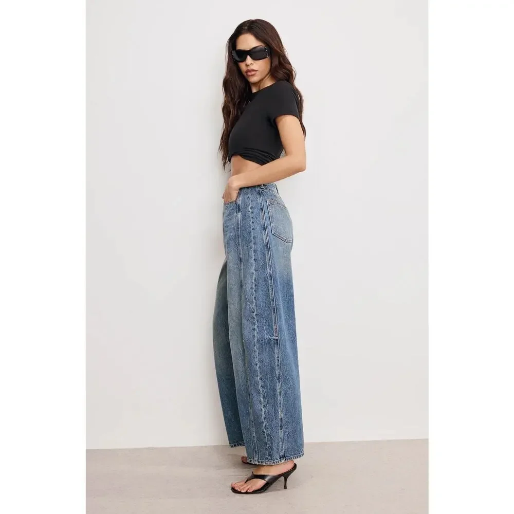 $179 New Good American Good Extreme Barrel Jeans - 00 / 24